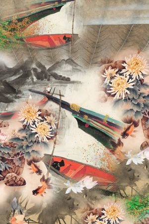 水墨风印花华亿平台图片