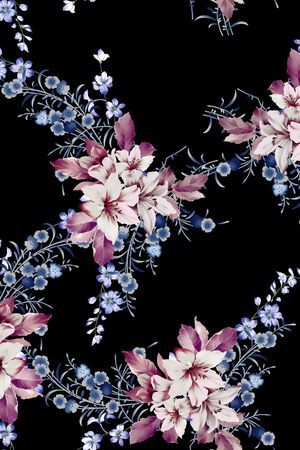 彩底花卉印花华亿平台图片