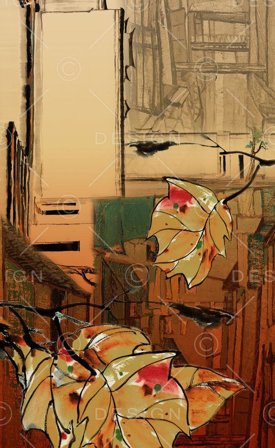 水墨风印花华亿平台图片