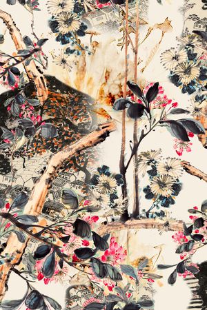 水墨风印花华亿平台图片