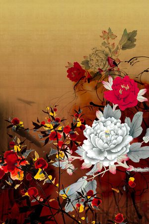 水墨风印花华亿平台图片