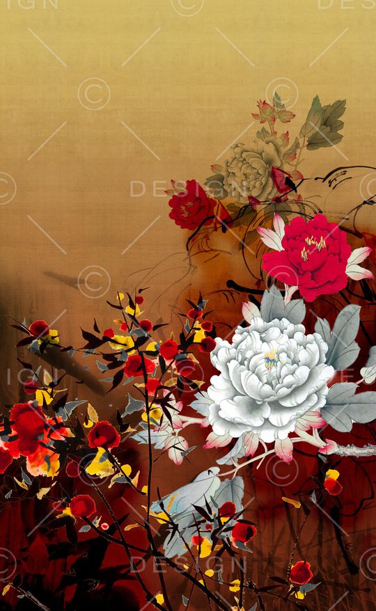 水墨风印花华亿平台图片