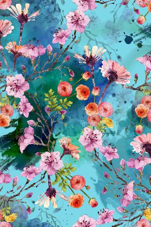 花卉印花华亿平台图片