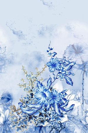 中国风定位花印花华亿平台图片