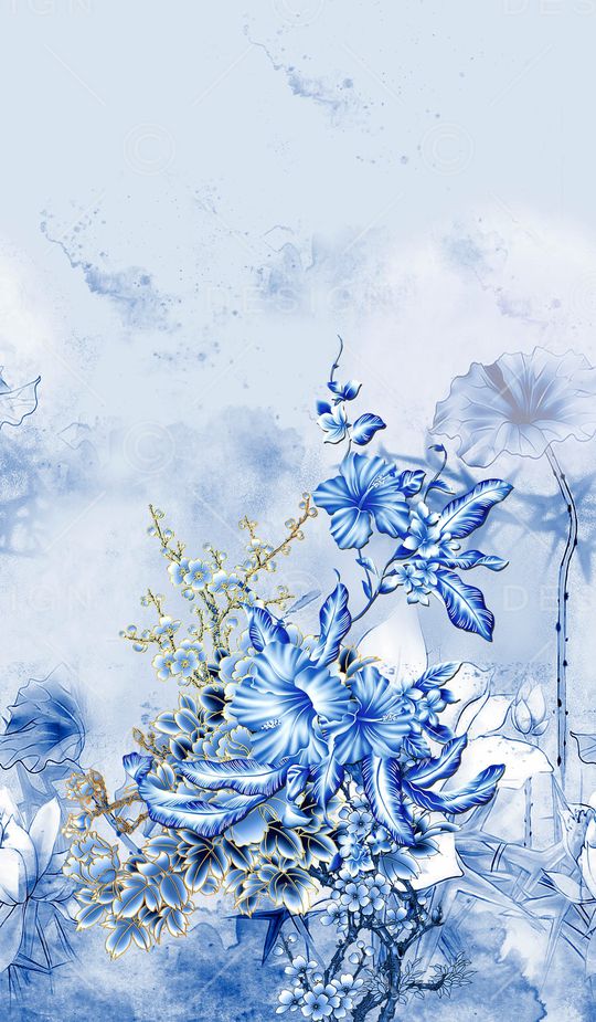 中国风定位花印花华亿平台图片