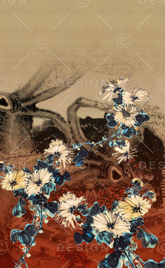 水墨风印花华亿平台图片