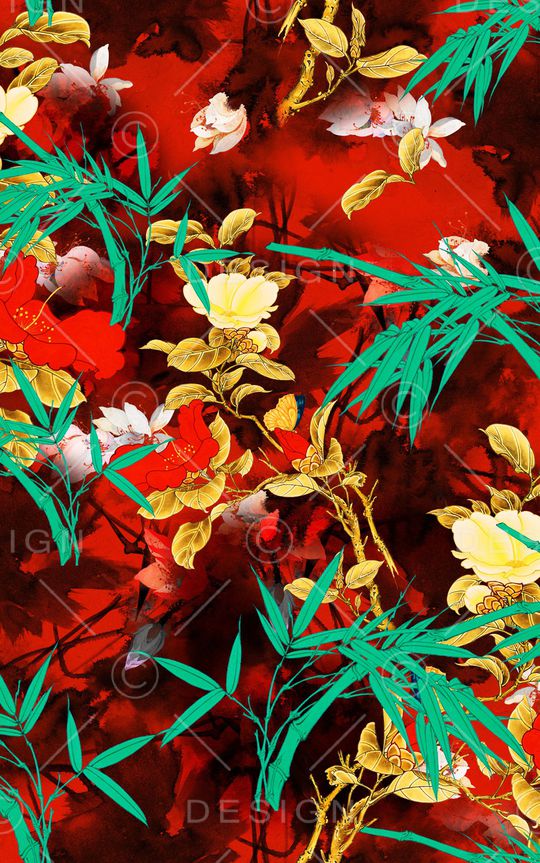 水墨风印花华亿平台图片