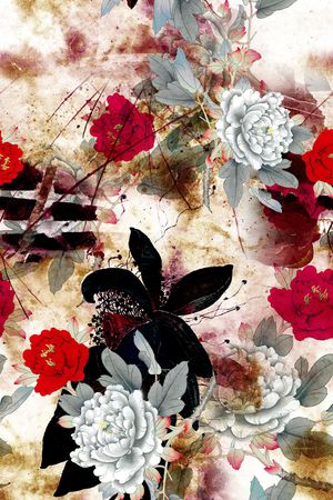 水墨风印花华亿平台图片