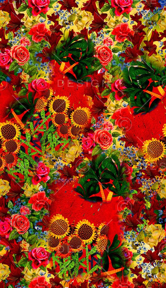 花卉印花华亿平台图片