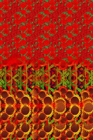 花卉印花华亿平台图片