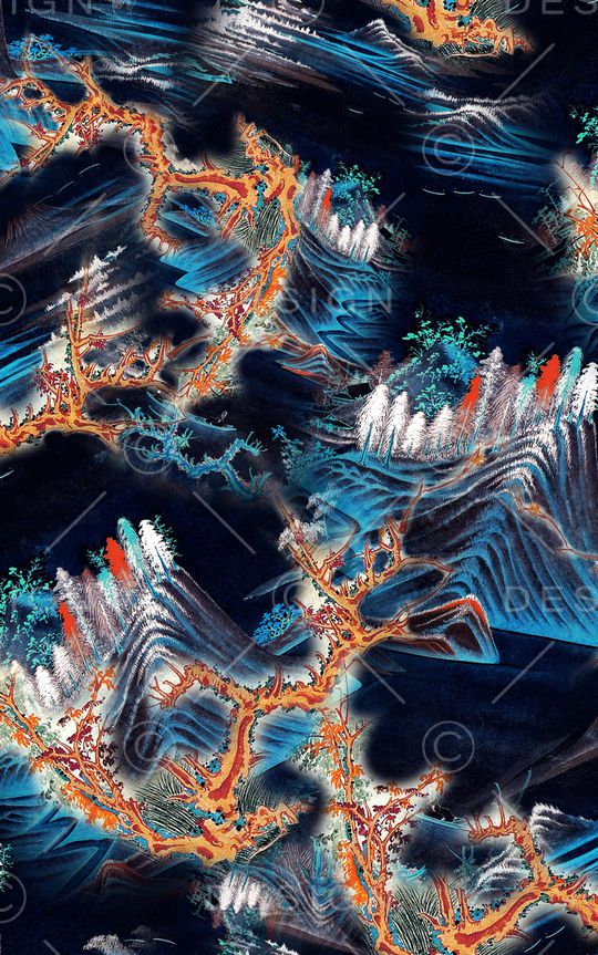 水墨风印花华亿平台图片