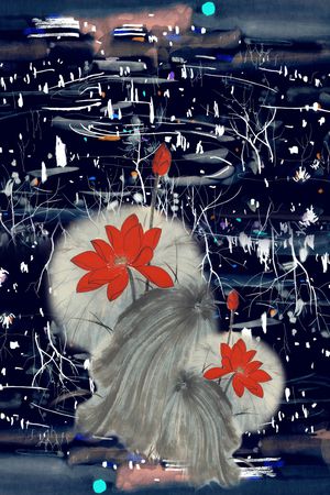 水墨风印花华亿平台图片