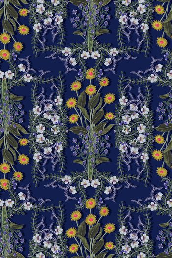 911864-碎花方巾型蓝