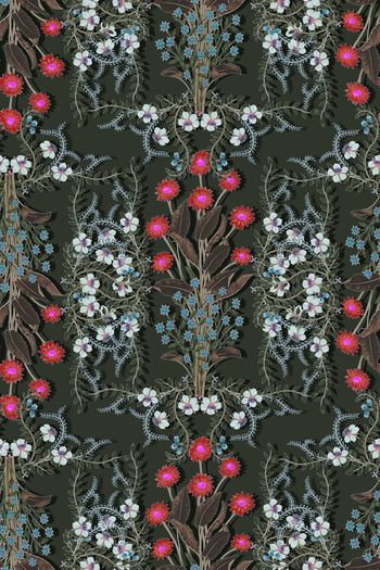 911865-碎花方巾型墨绿