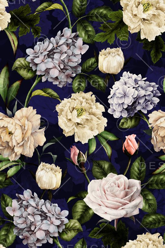 彩底花卉印花华亿平台图片