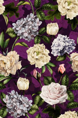 彩底花卉印花华亿平台图片