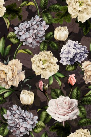 彩底花卉印花华亿平台图片