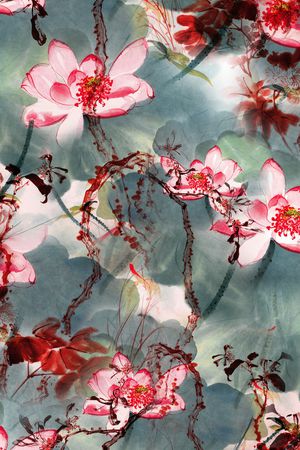 水墨风印花华亿平台图片