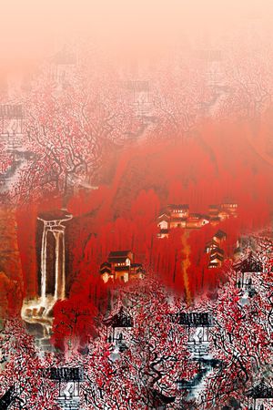 水墨风印花华亿平台图片