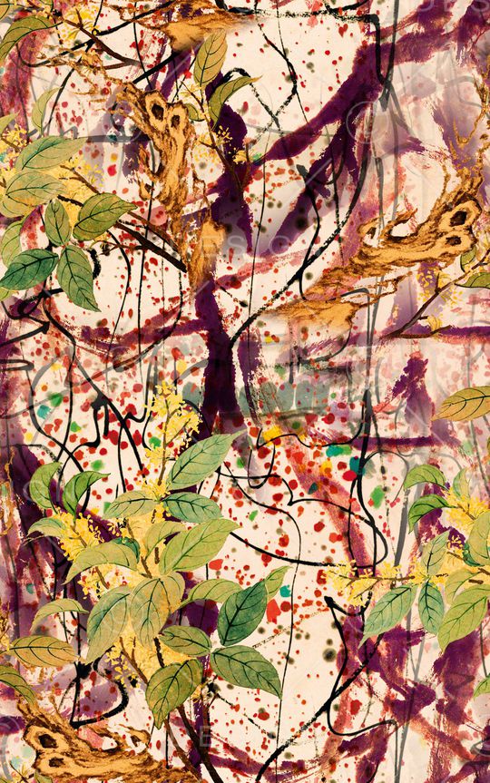 水墨风印花华亿平台图片