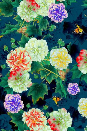 花卉印花华亿平台图片