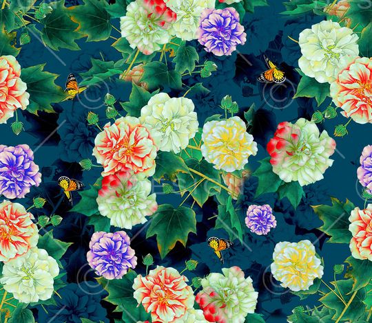 花卉印花华亿平台图片