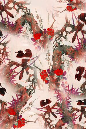 水墨风印花华亿平台图片