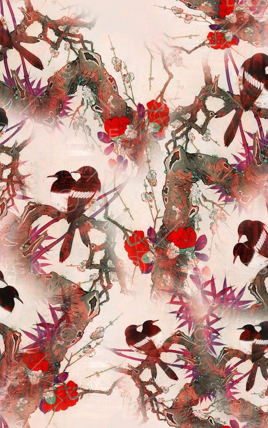 水墨风印花华亿平台图片