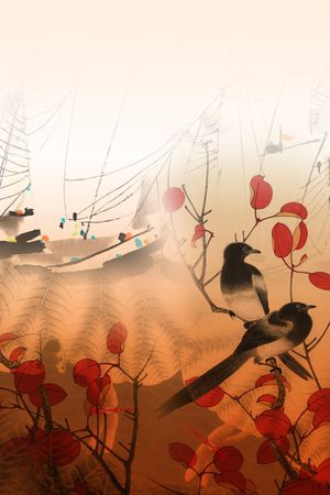 水墨风印花华亿平台图片