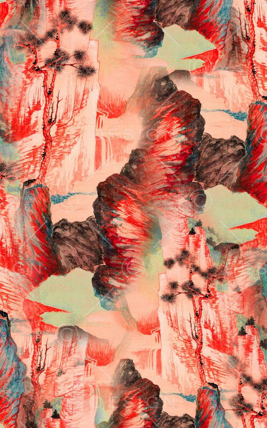 水墨风印花华亿平台图片