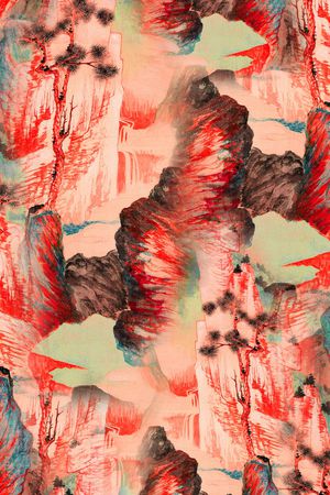 水墨风印花华亿平台图片