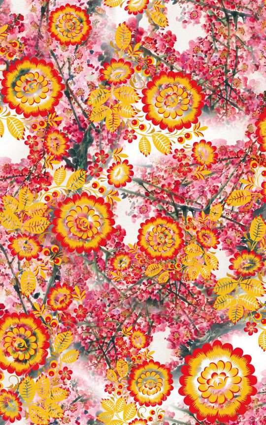 水墨风印花华亿平台图片