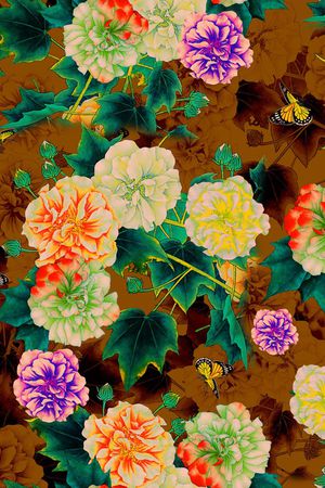 花卉印花华亿平台图片