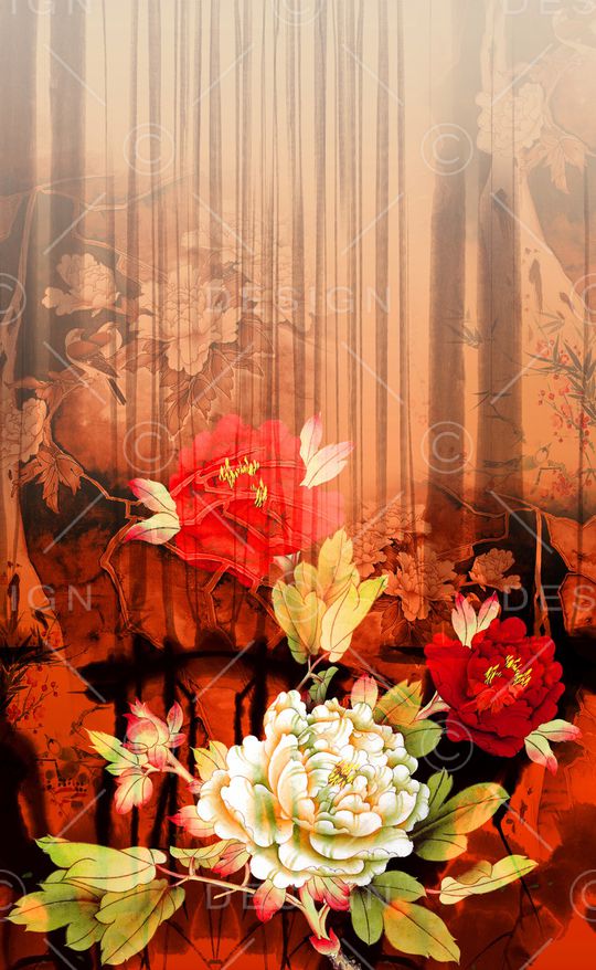 水墨风印花华亿平台图片