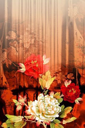 水墨风印花华亿平台图片