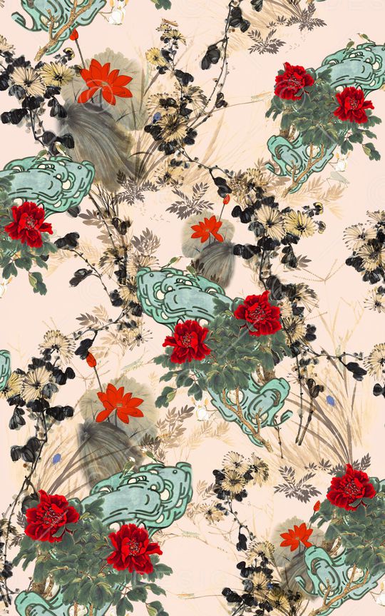 水墨风印花华亿平台图片