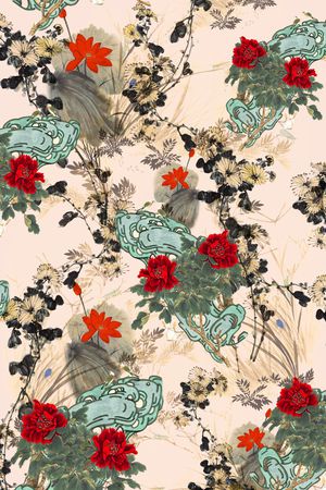 水墨风印花华亿平台图片