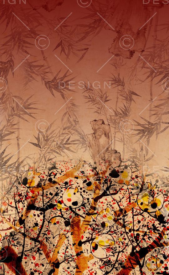 水墨风印花华亿平台图片