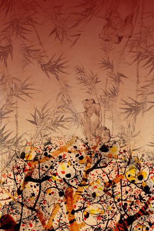 水墨风印花华亿平台图片