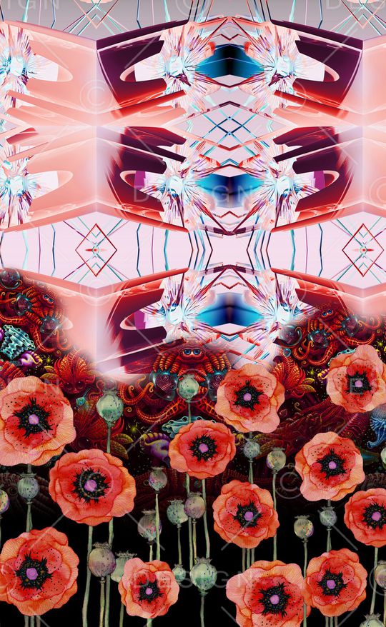 水彩花卉印花华亿平台图片