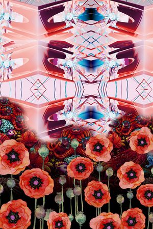 水彩花卉印花华亿平台图片