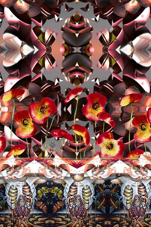 水彩花卉印花华亿平台图片