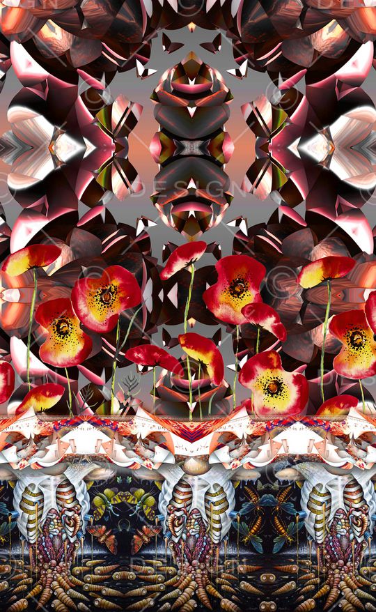 水彩花卉印花华亿平台图片