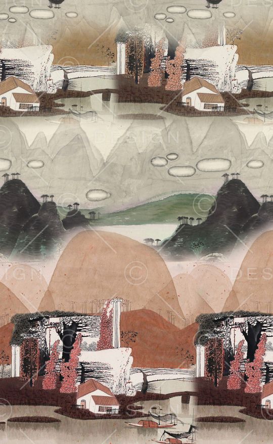 水墨风印花华亿平台图片