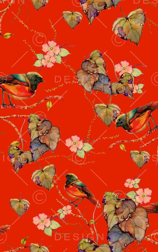 水彩花卉印花华亿平台图片