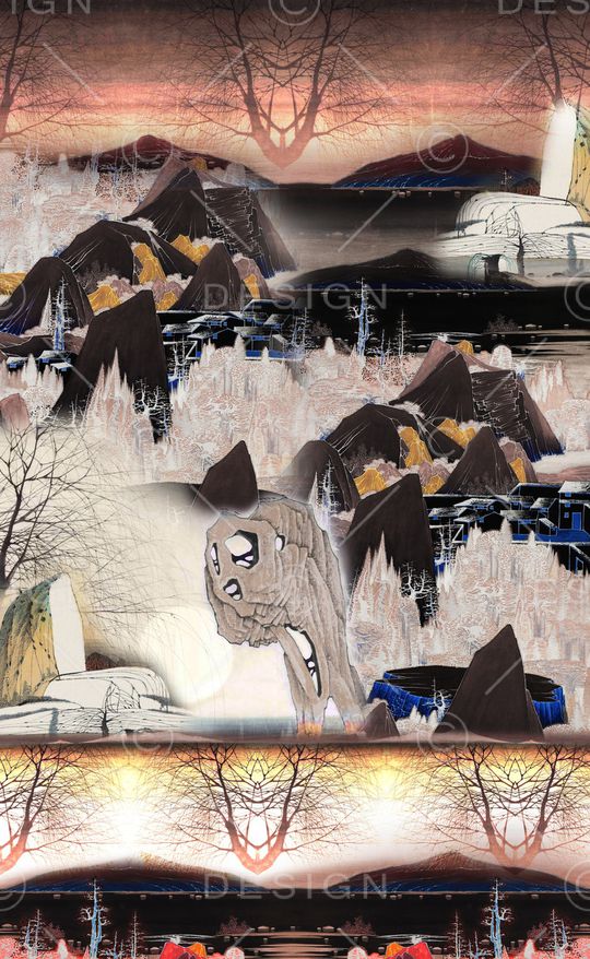 水墨风印花华亿平台图片