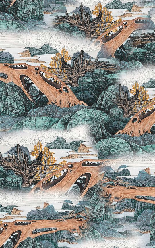 水墨风印花华亿平台图片