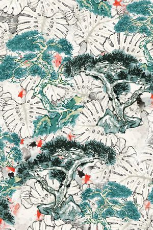 抽象印花华亿平台图片