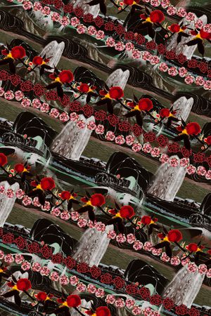 水彩花卉印花华亿平台图片