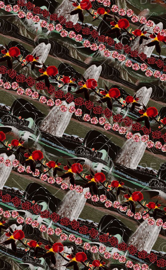 水彩花卉印花华亿平台图片